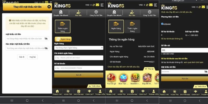 Các bước rút tiền King88 chi tiết cho newbie